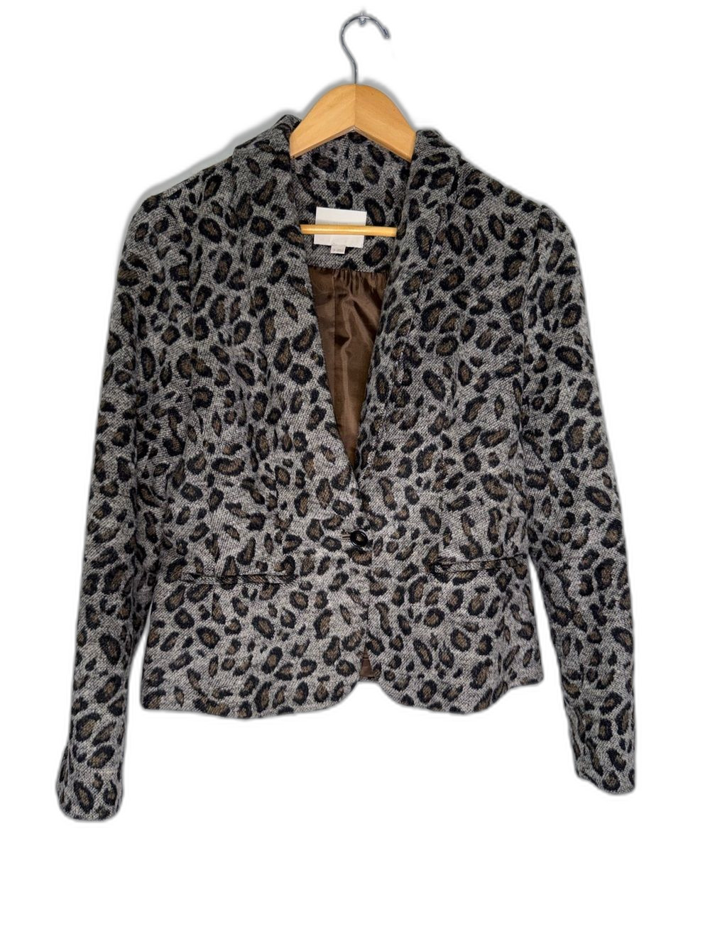 Ann Taylor LOFT Leopard Print Blazer Jacket Womenβs Small !